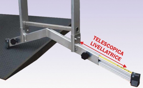 Accesories on request: Extendable bottom stabilizer base for tackling uneven surfaces